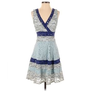 Elegant And Unique Blue and White Lace Dress Size Small